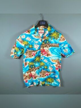 VTG RJC Hawaiian Islands Short Sleeve Button UP Shirt Size Small USA Made Cotton